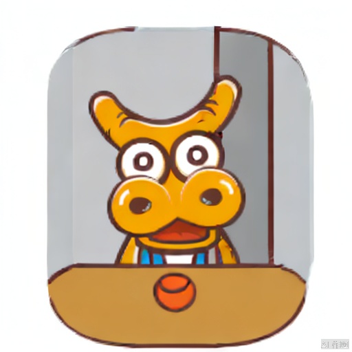 1 niu, crown, symbol-shaped pupils, smile, solo, blind box toy style, ray tracing, first-person view, UHD, super detail, best quality, high details, 4K