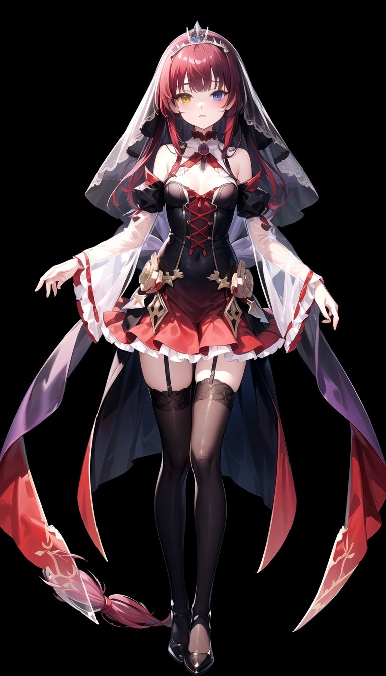 :1.0),  Top frilled dress,  Purple blue heterochromia on Tensor.Art
