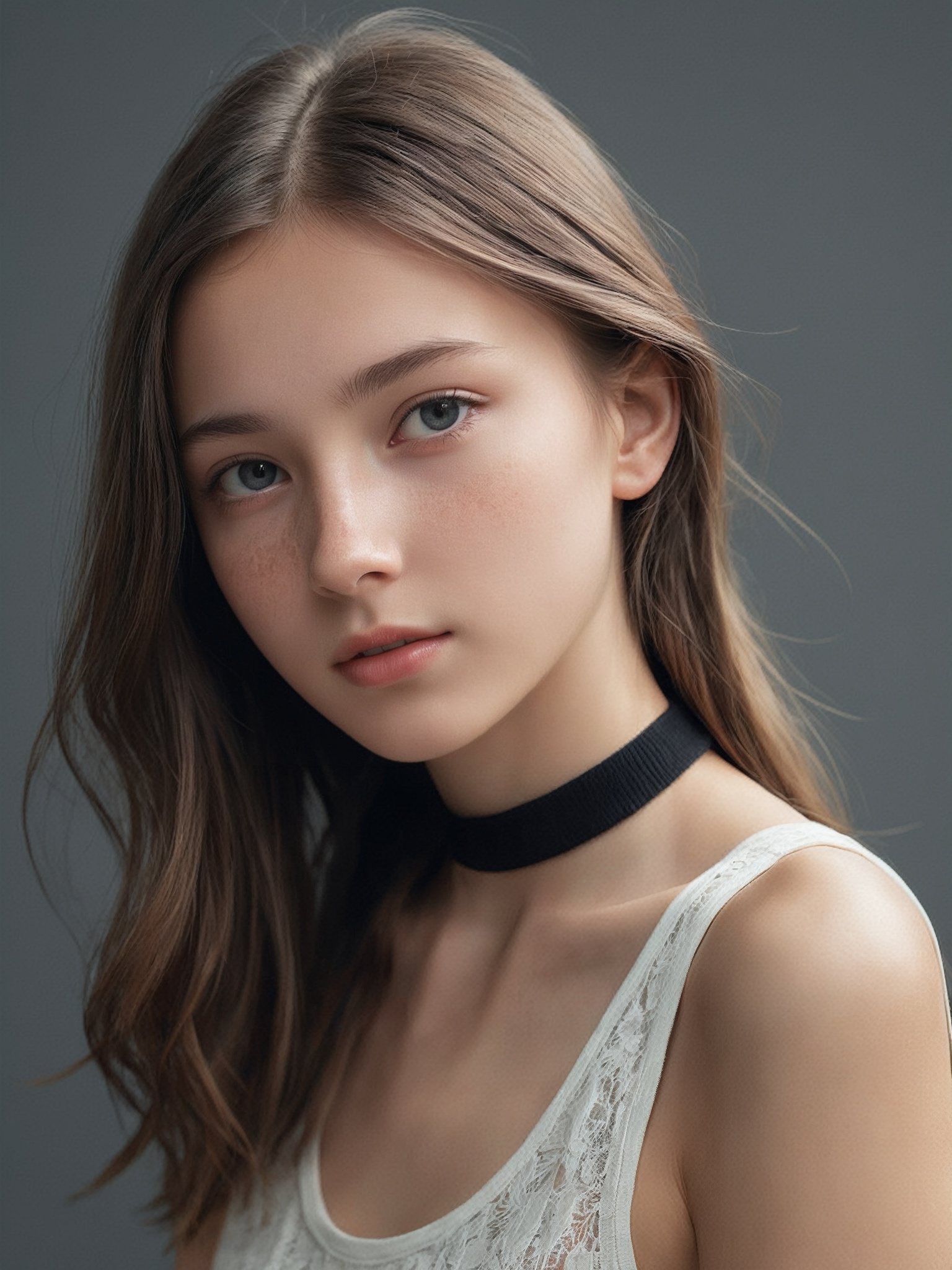 A half-body portrait photo of a Russian fashion model,  ,  (ultra realistic on Tensor.Art