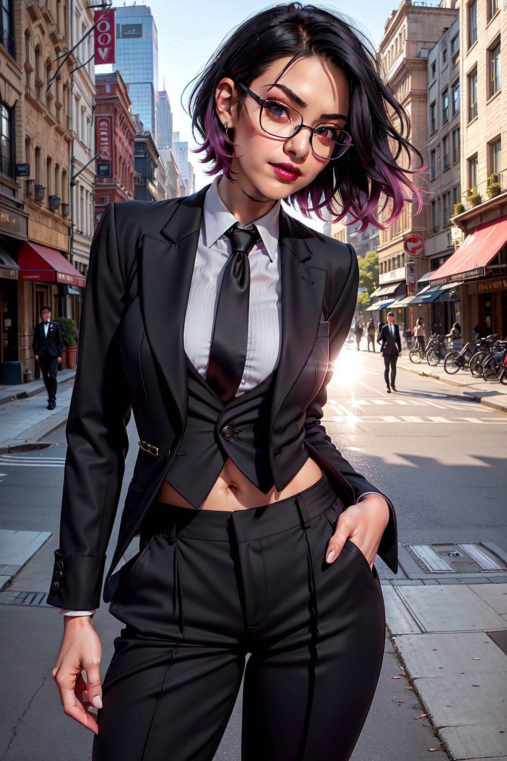 A photo of a young,  nerdy woman. . ((short) dark hair:1.4),  (slender) on Tensor.Art