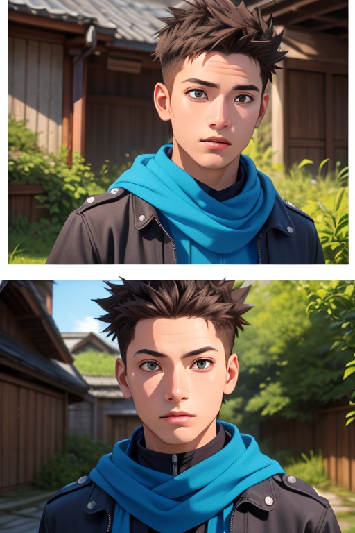 Konohamaru Sarutobi is a handsome 17-year-old young man. He has long,  wavy spiked grayish-brown hair,  blue eyes. Skinny...