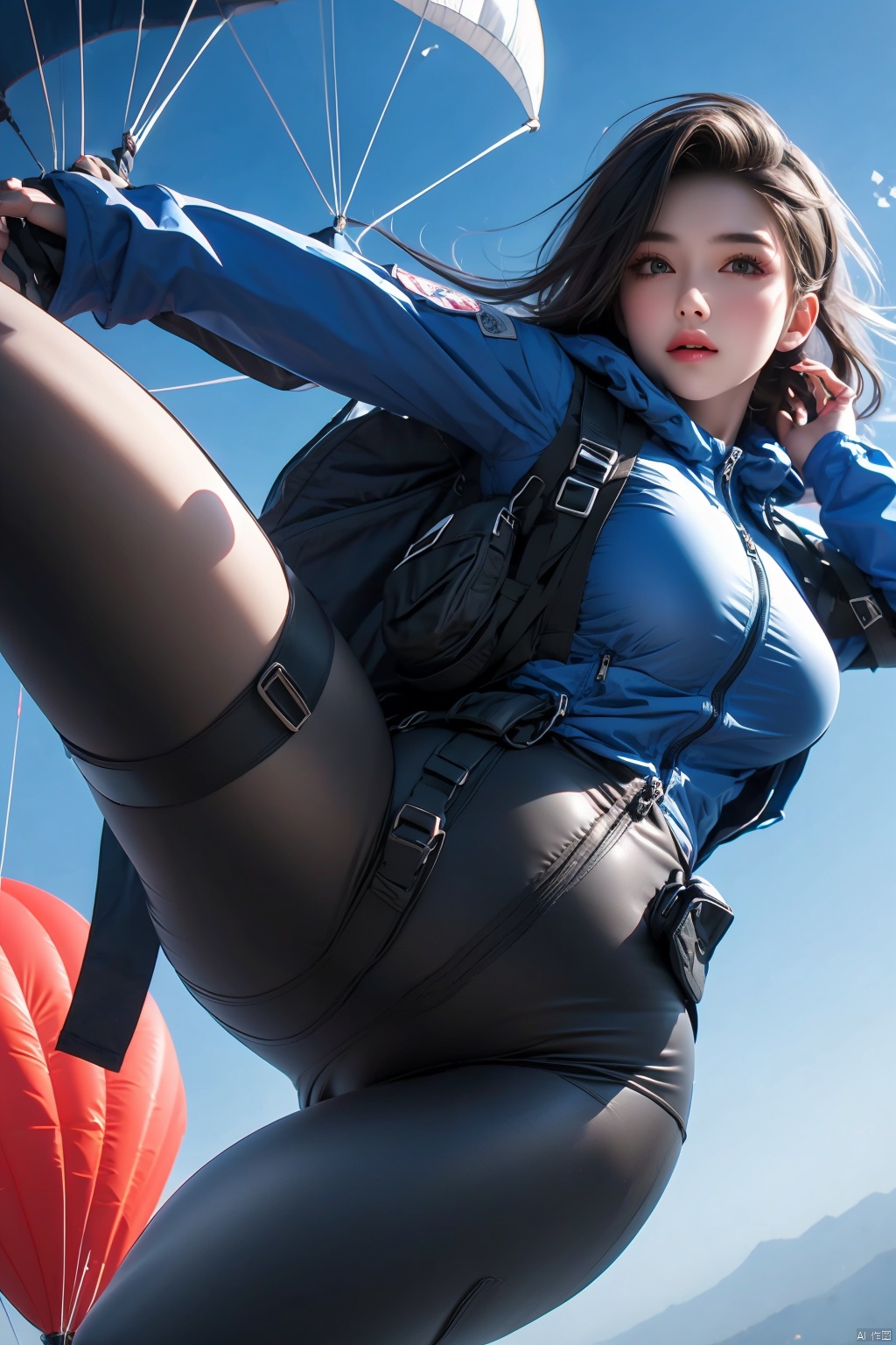 1 girl,  In the sky,  Tight pants on Tensor.Art
