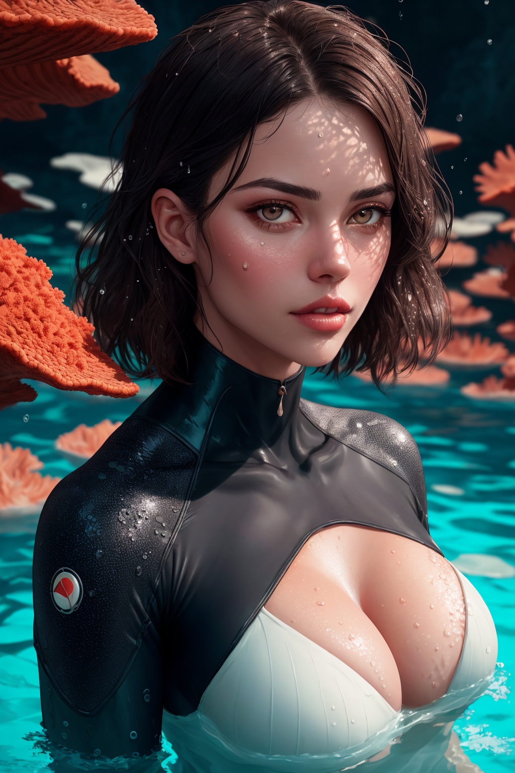 mature woman,  1girl,  round breast on Tensor.Art