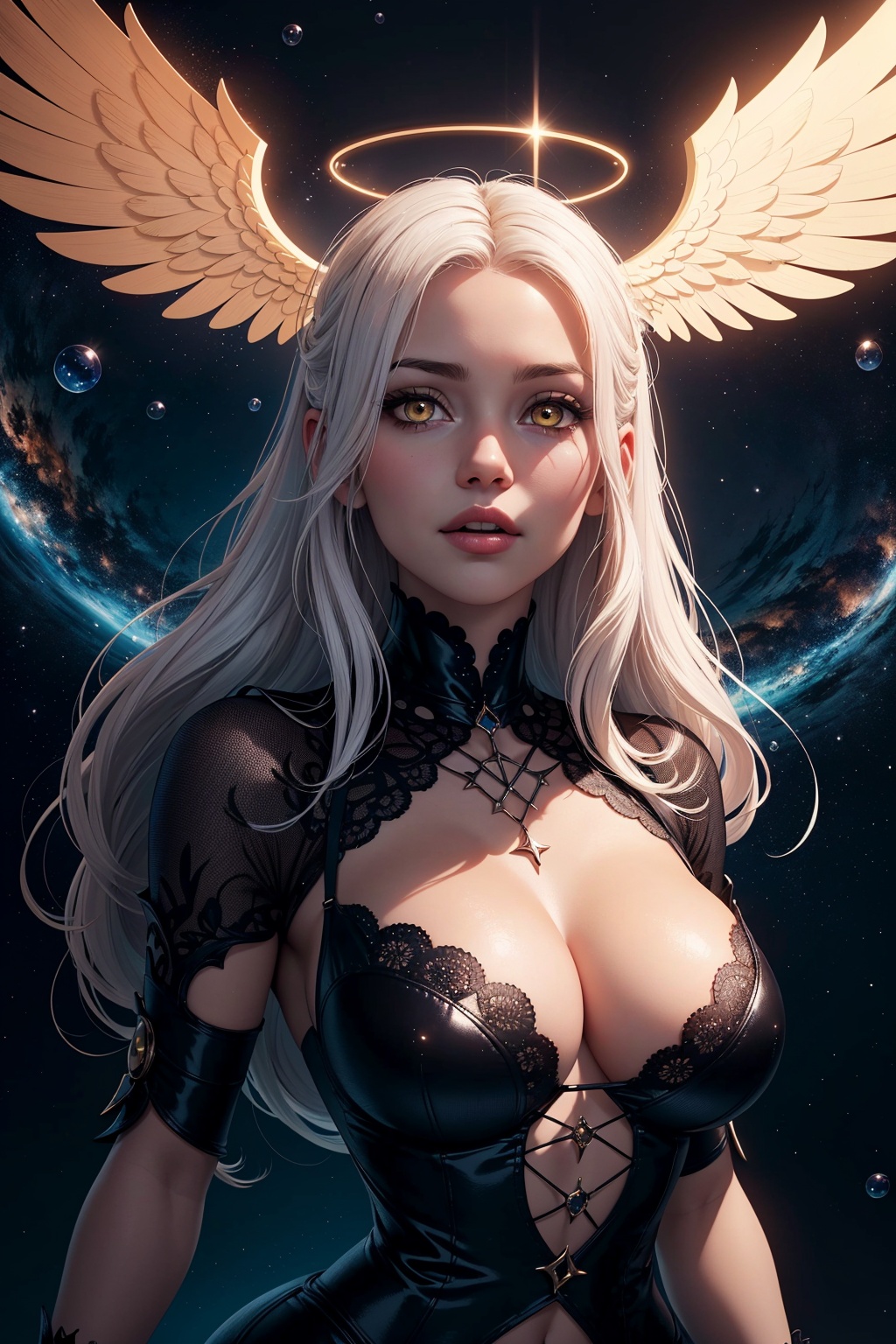1girl,  white hair,  golden eyes on Tensor.Art