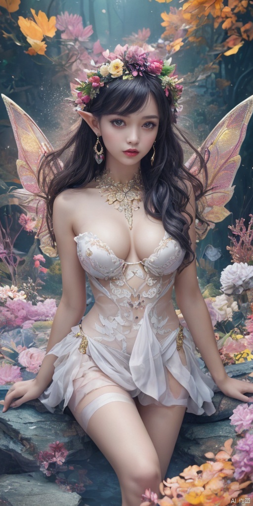  (1girl:1.2),Chinese girls,stars in the eyes, Halloween Elves Cosplay Set Fairy Flower Crown Headpiece Elf Ears Cuffs Renaissance Flower Leaf Elves Wings Ear Cuff(1girl:1.3),Masterpiece, high quality, 1girl, extreme detailed, (fractal art:1.3), colorful, highest detailed, (chiffon, body painting:1.2), 8k, digital art, macro photo, quantum dots, sharp focus, dark shot, cinematic, Microworld, thigh, (upper thighs shot:1.2), front view,(pure girl:1.1),(white dress:1.1),(full body:0.6),There are many scattered luminous petals,bubble,contour deepening,(white_background:1.1),cinematic angle,,underwater,adhesion,green long upper shan, 21yo girl,jewelry, earrings,lips, makeup, portrait, eyeshadow, realistic, nose,{{best quality}}, {{masterpiece}}, {{ultra-detailed}}, {illustration}, {detailed light}, {an extremely delicate and beautiful}, a girl, {beautiful detailed eyes}, stars in the eyes, messy floating hair, colored inner hair, Starry sky adorns hair, depth of field, large breasts,cleavage,blurry, no humans, traditional media, gem, crystal, still life, Dance,movements, All the Colours of the Rainbow,zj,
simple background, shiny, blurry, no humans, depth of field, black background, gem, crystal, realistic, red gemstone, still life,
, wings, jewels
 1girl,Fairyland Collection Dark Fairy Witch Spirit Forest with Magic Ball On Crystal Stone Figurine, 
