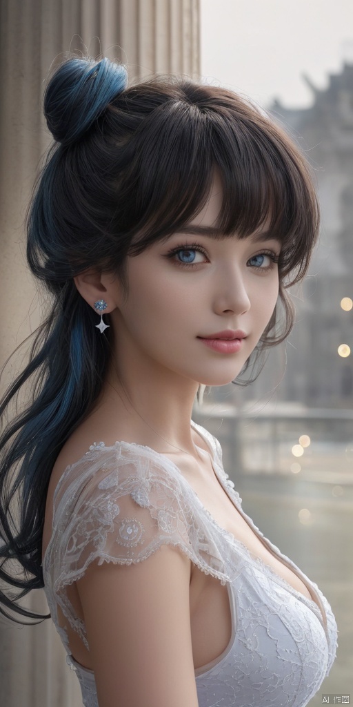  1girl, dance, Fairy, crystal, jewels,black, Crystal clear,solo, long hair, looking at viewer,black hair,jewelry, earrings,lips, makeup, portrait, eyeshadow, realistic, nose,{{best quality}}, {{masterpiece}}, {{ultra-detailed}}, {illustration}, {detailed light}, {an extremely delicate and beautiful}, a girl, {beautiful detailed eyes}, stars in the eyes, messy floating hair, colored inner hair, Starry sky adorns hair, depth of field, large breasts,cleavage,zj,

long hair, looking at viewer, smile, short hair, blue eyes, multiple girls, blonde hair, hair ornament, red eyes, dress, 2girls, jewelry, blue hair, weapon, white hair, red hair, earrings, multiple boys, 2boys, water, hair bun, bracelet, petals, facial mark, single hair bun, shawl, hair stick, architecture, pillar, column