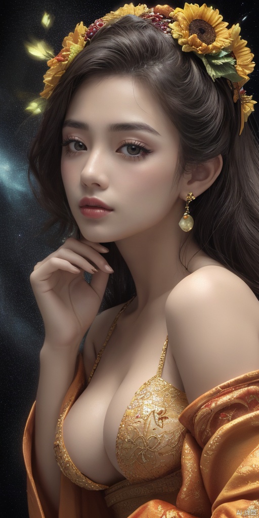 1girl,  Han Chinese girls,  yellow Hanfu on Tensor.Art