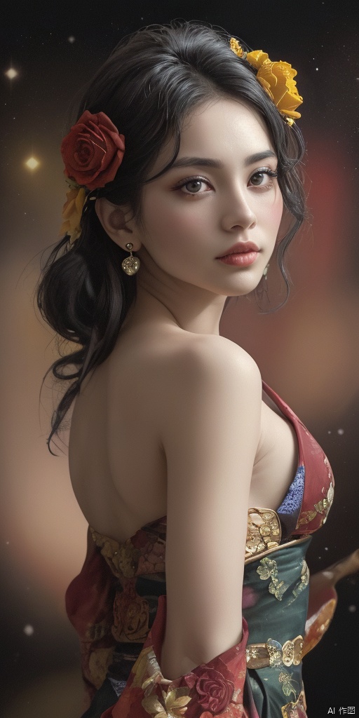 1girl,  Han Chinese girls,  yellow Hanfu on Tensor.Art