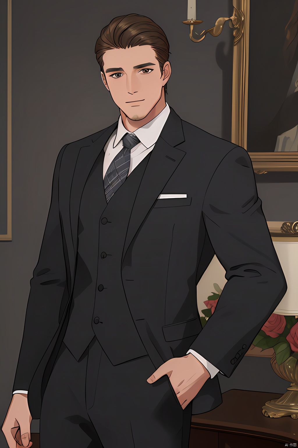  masterpiece,best quality,a man in a suit,bust,