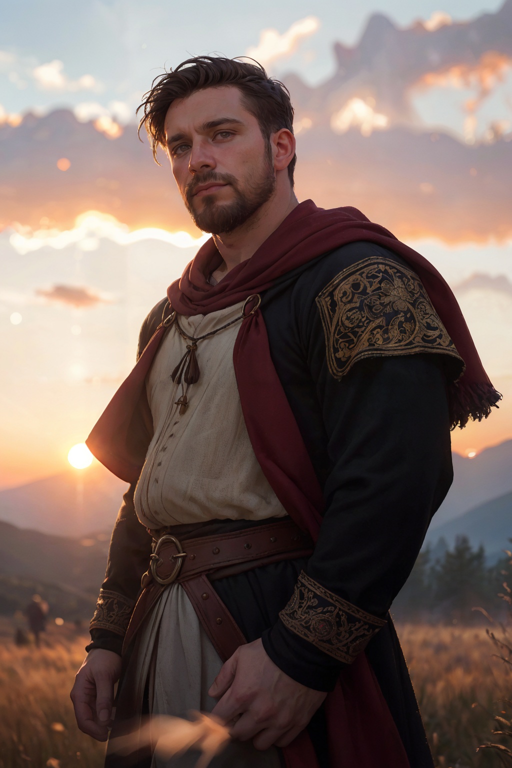 photo of a european man,  strong,  upper body on Tensor.Art