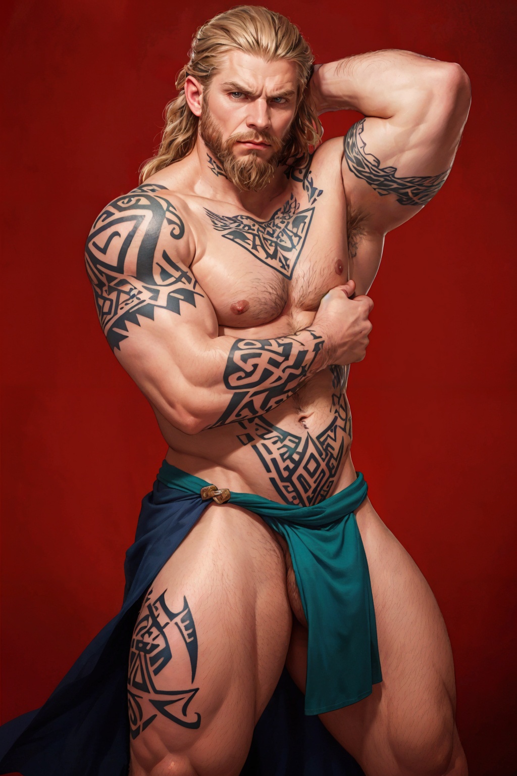 a viking nordic man,  beard, on Tensor.Art