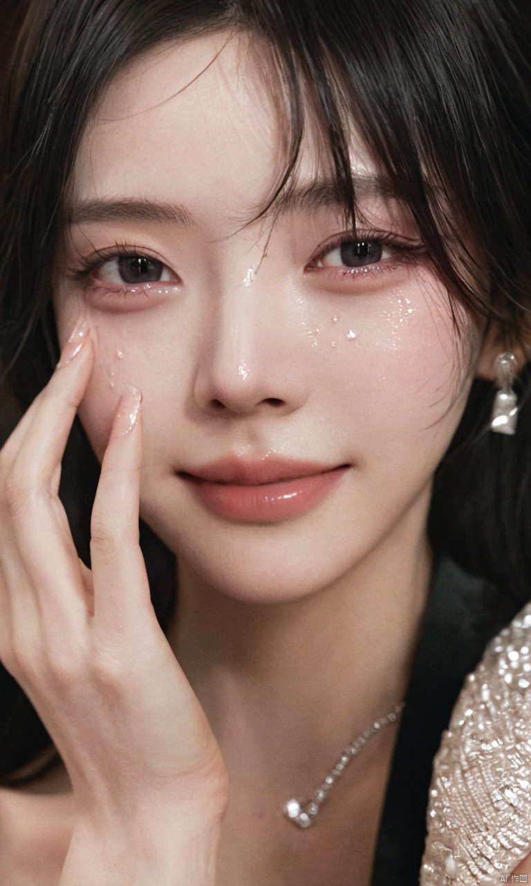 hubggirl,((full body)), (looking at viewer), hubg_jsnh, ultra high res,(realistic:1.4),deep shadow,(best quality, masterpiece), pale skin, dimly lit, shade, flustered, blush, highly detailed, film grain, crying, ((( tears in eyes ))),((streaming tears)), ((hand wiping tears)), (masterpiece,best quality:1.5) ,smile, 