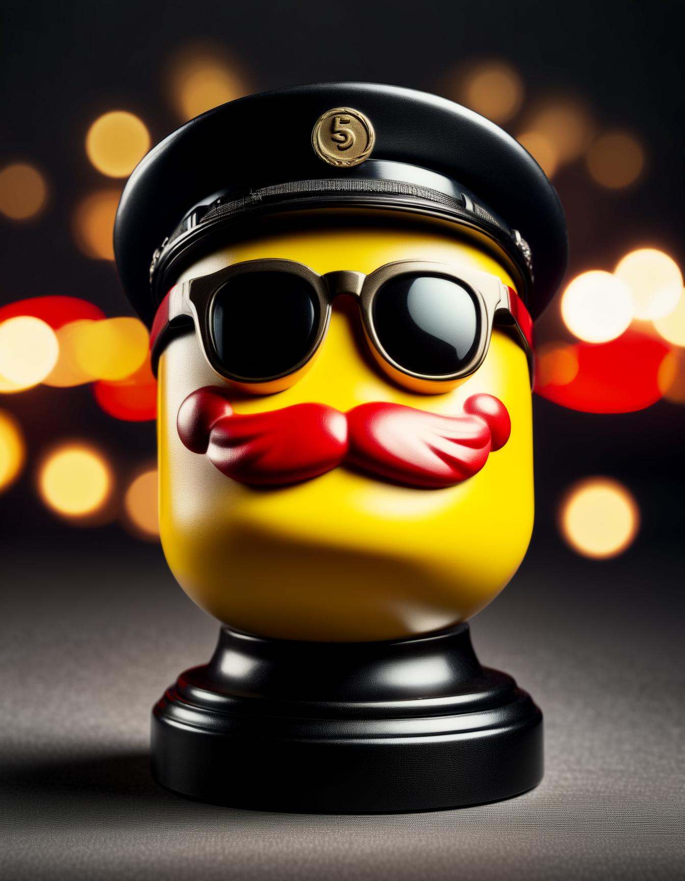 Photograph of Professionally designed emoji representing a social traitor in the communist sense,  captured on a (Hasselbl...