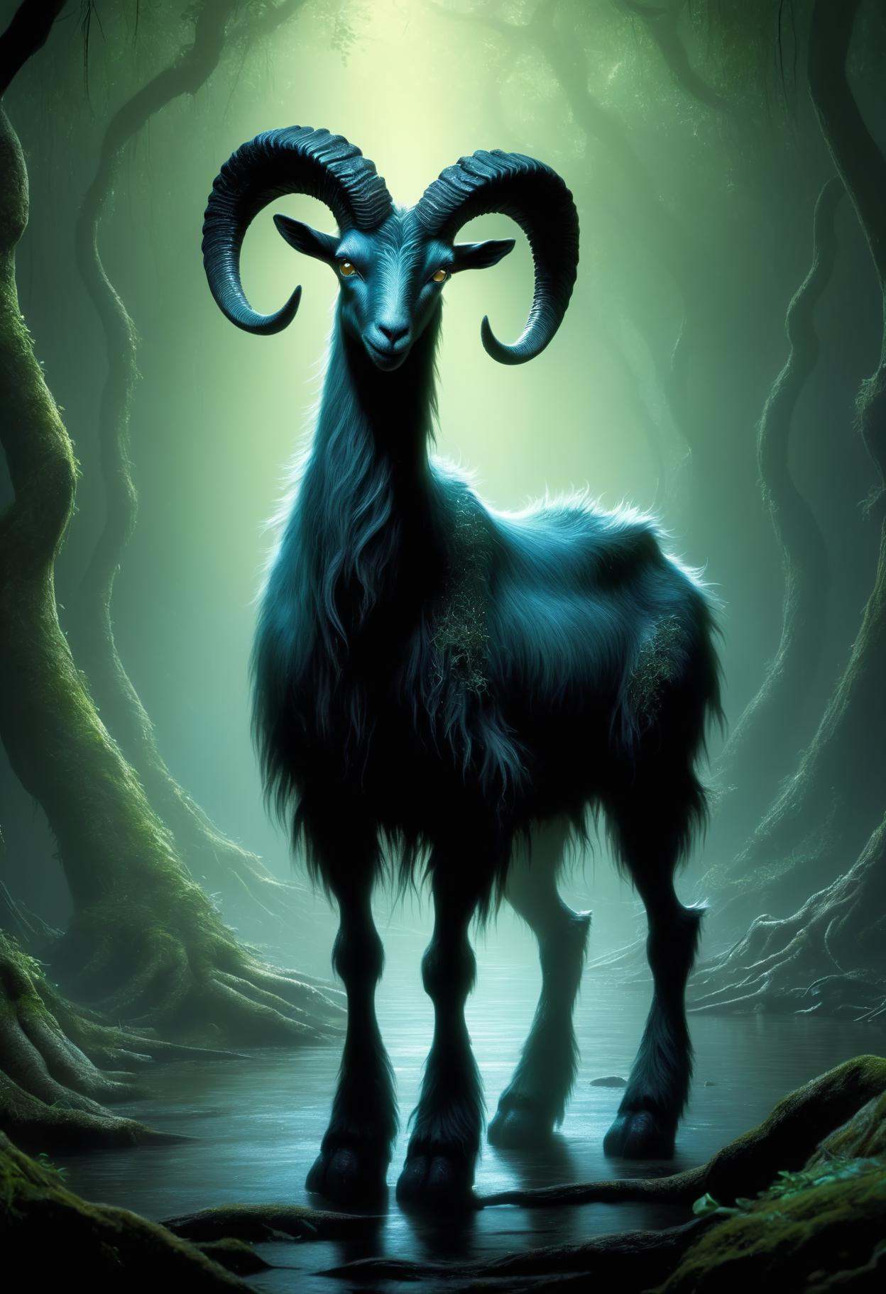 nessie,  Mythical half-human,  humanoid half-goat creature by DonMischo on Tensor.Art