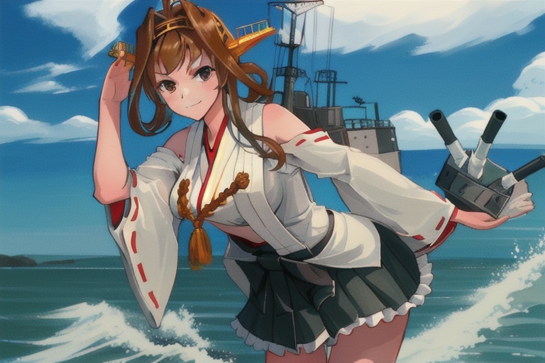 1 girl,  kancolle,  Kongou on Tensor.Art