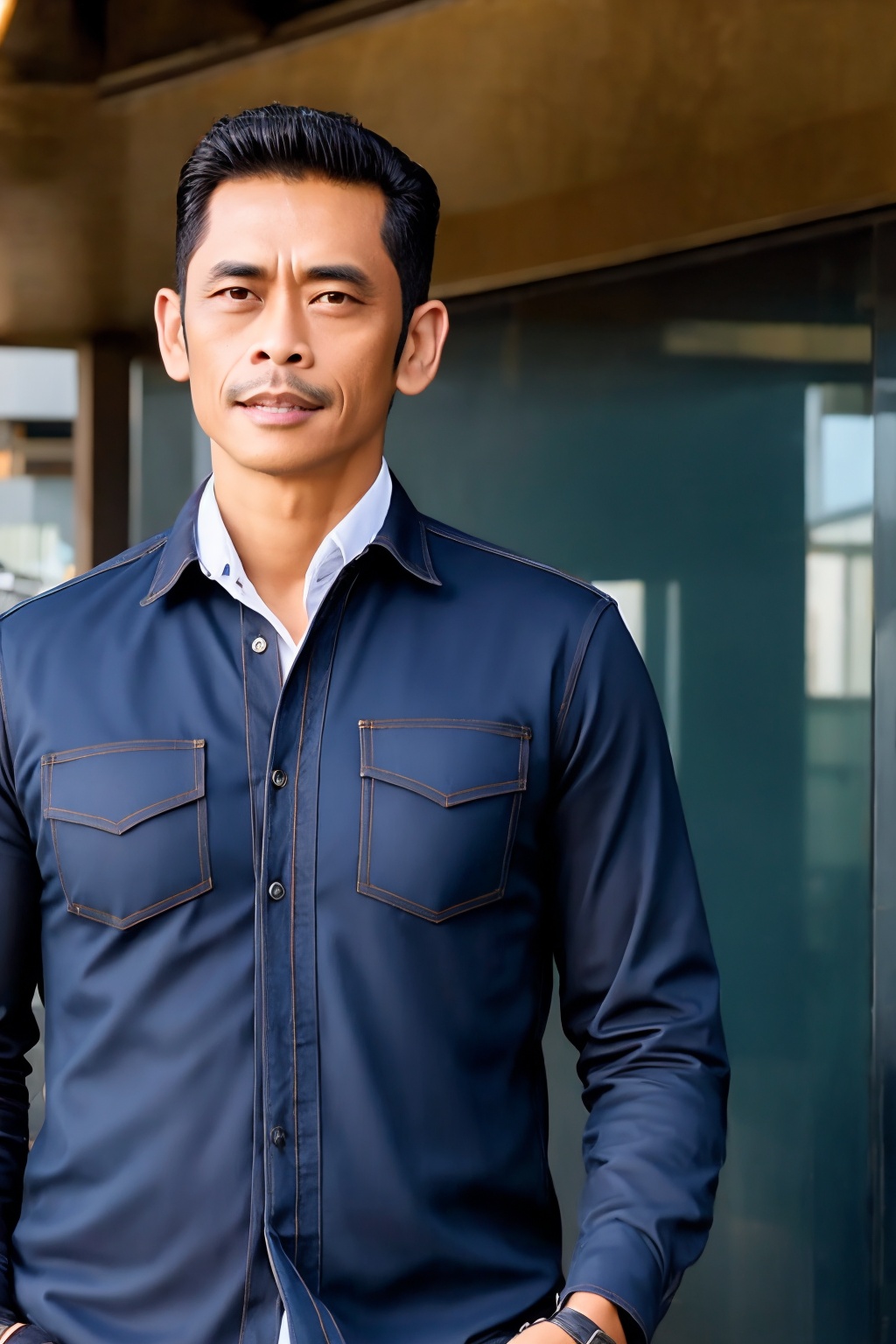 A photograph of a handsome young man,  indonesian,  40 yo on Tensor.Art