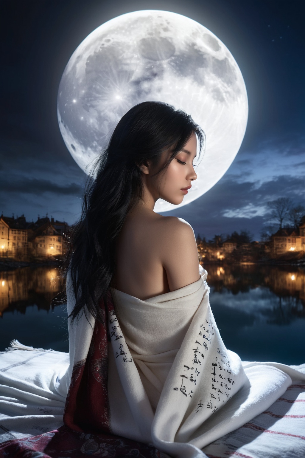 Double Exposure Style,  Volumetric Lighting,  arching her back on Tensor.Art