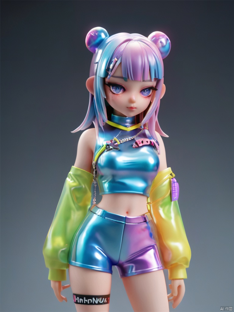 HDR photo of 1girl , 3d, blender, transparent color PVC clothing, transparent color vinyl clothing, prismatic, holographic, chromatic aberration, fashion illustration, masterpiece, girl with harajuku fashion, looking at viewer, 8k, ultra detailed, pixiv . High dynamic range, vivid, rich details, clear shadows and highlights, realistic, intense, enhanced contrast, highly detailed