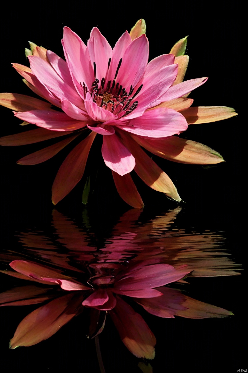 /flower/
￼
solo
￼
simple background
￼
flower
￼
no humans
￼
glowing
￼
black background
￼
reflection
￼
