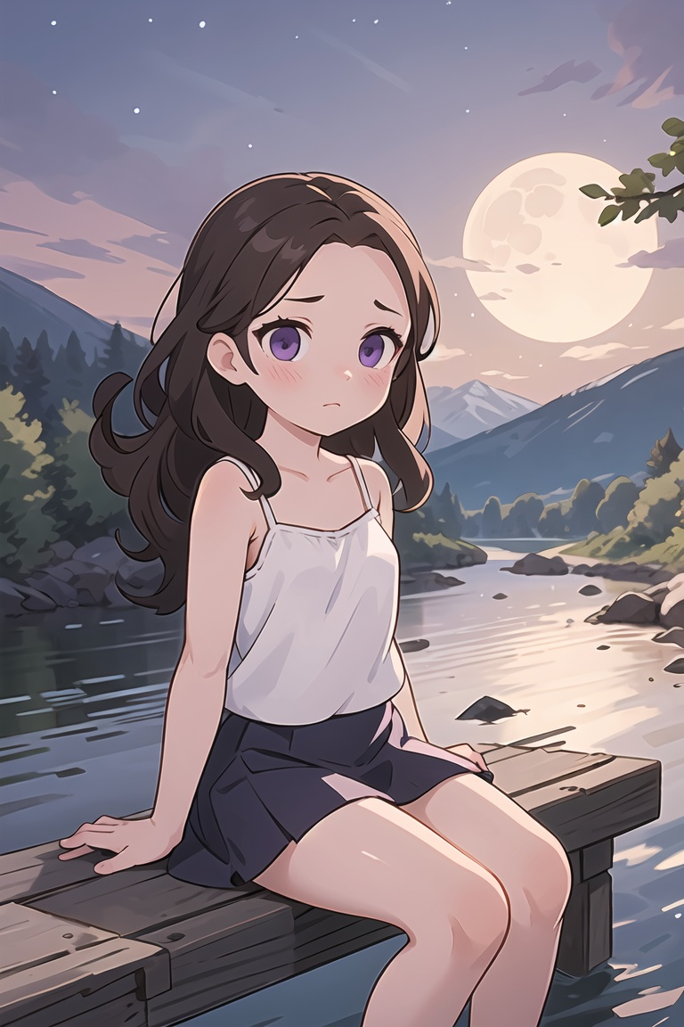 1girl,  child,  purple eyes on Tensor.Art