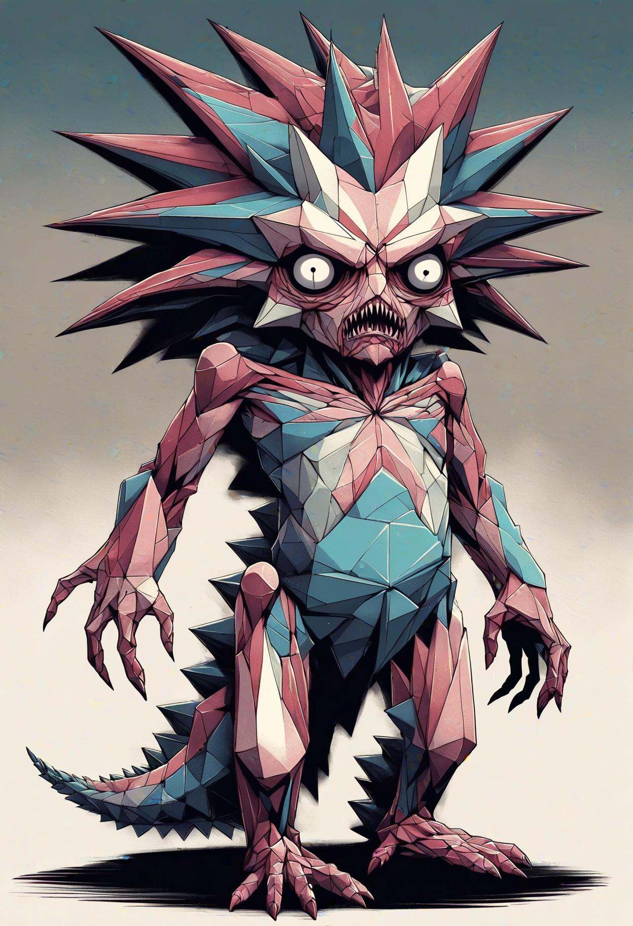 DonMG30T00nXL anime nasnas,  Bizarre half-formed creature,  depicted as half a human body by DonMischo on Tensor.Art