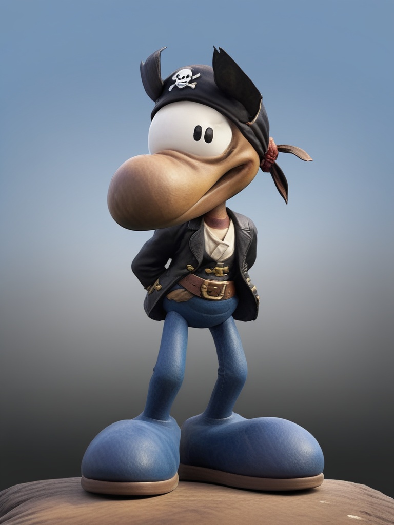 photo of clmnt,  as a pirate,  wearing boots on Tensor.Art