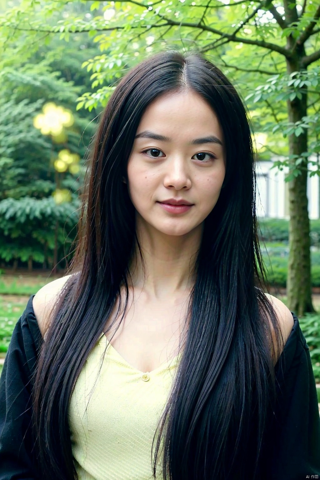 (masterpiece,best quality:1.5), ultra realistic,1girl, long hair, straight hair, portrait, mysterious forest, firefly, bokeh, mysterious, night, sky, cloud,, no makeup,
