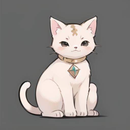 (masterpiece, top quality, best quality, official art, beautiful and aesthetic:1.2),(8k, best quality, masterpiece:1.2),((( Grey Background, solid color background))) <lora:GMIC icon_2dv1.0:0.85>,game icon  institute_\(icon\), a white cat with a diamond on its neck sitting down with its eyes closed and eyes closed, with a black background, animal, black eyes, cat, full body, grey background, no humans, simple background, white cat