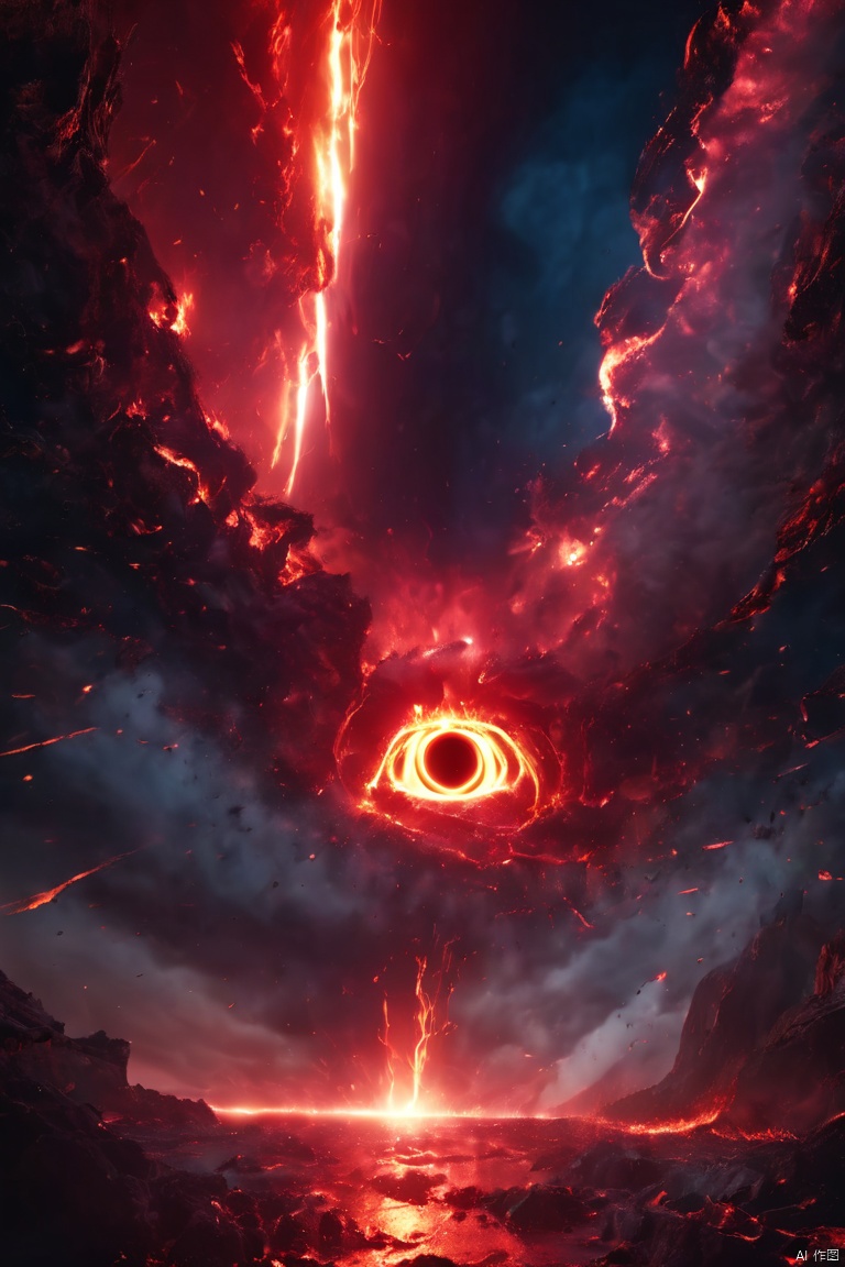 ((Best quality)), ((Masterpiece)), (dramatic scene), The Earth and the Sun collapse into black holes like the Sun, (Latter-day lighting:1.3), The sun darkens when ejected, (Epic composition:1.2), Earth bathed in red light, (CG animation:1.1), Flames and debris are inhaled, (Emergency atmosphere:1.2), People fleeing by boat, (movie atmosphere:1.3), Nebulae and galaxies in the background, (High contrast:1.1), (8K resolution:1.0),Five verses,Planetary apocalypse scene