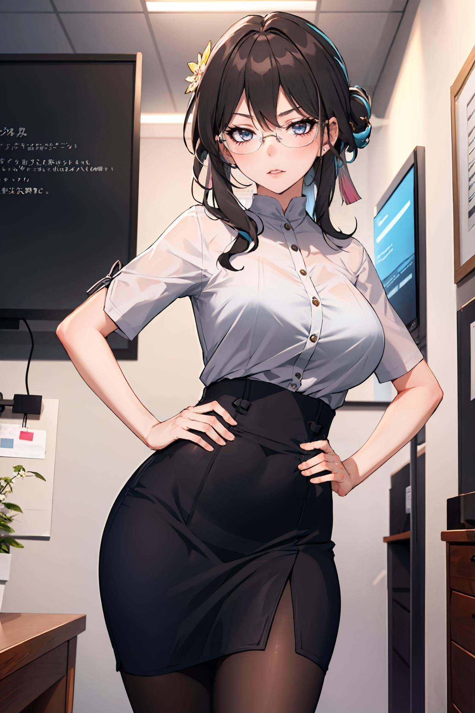 1girl,  ruan mei \(honkai: star rail\),  hair ornament on Tensor.Art