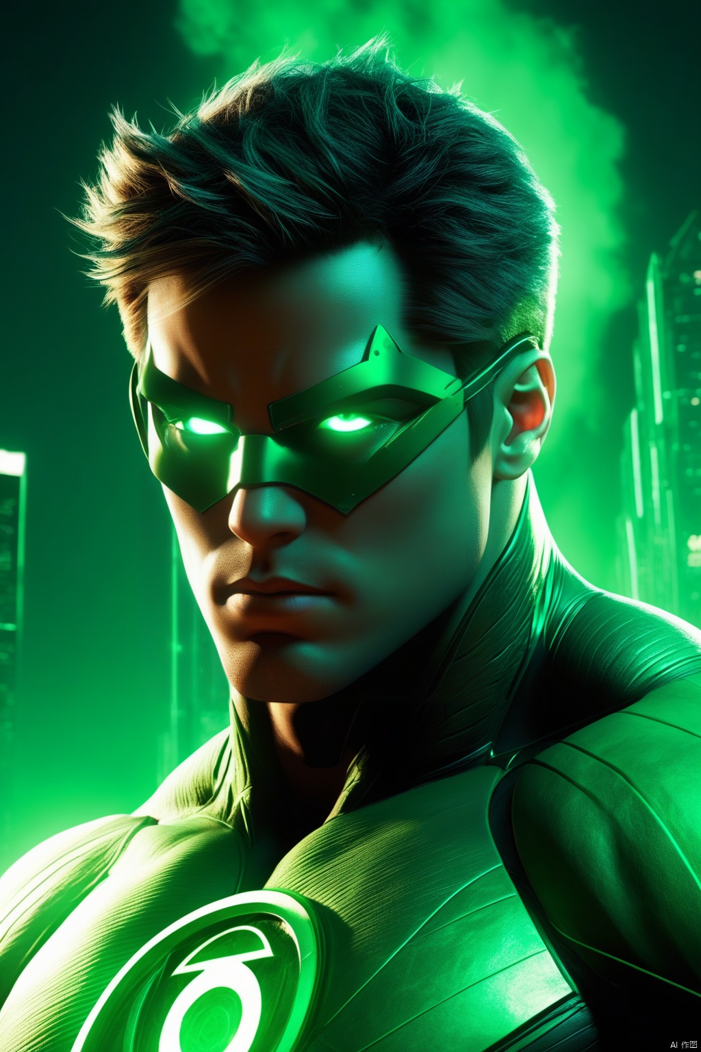  Green Lantern (DC), cyberpunk, 8K