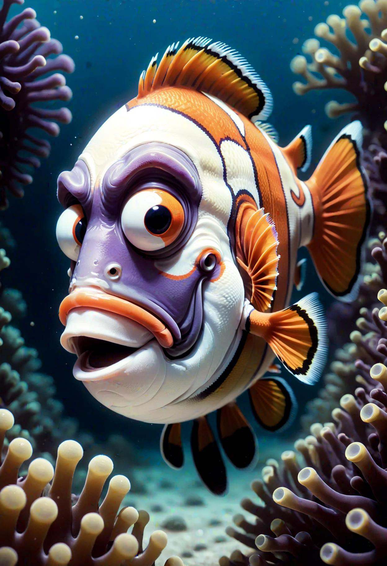 DonMD4rkT00nXL painting fusion of clownfish,  surgeonfish by DonMischo on Tensor.Art