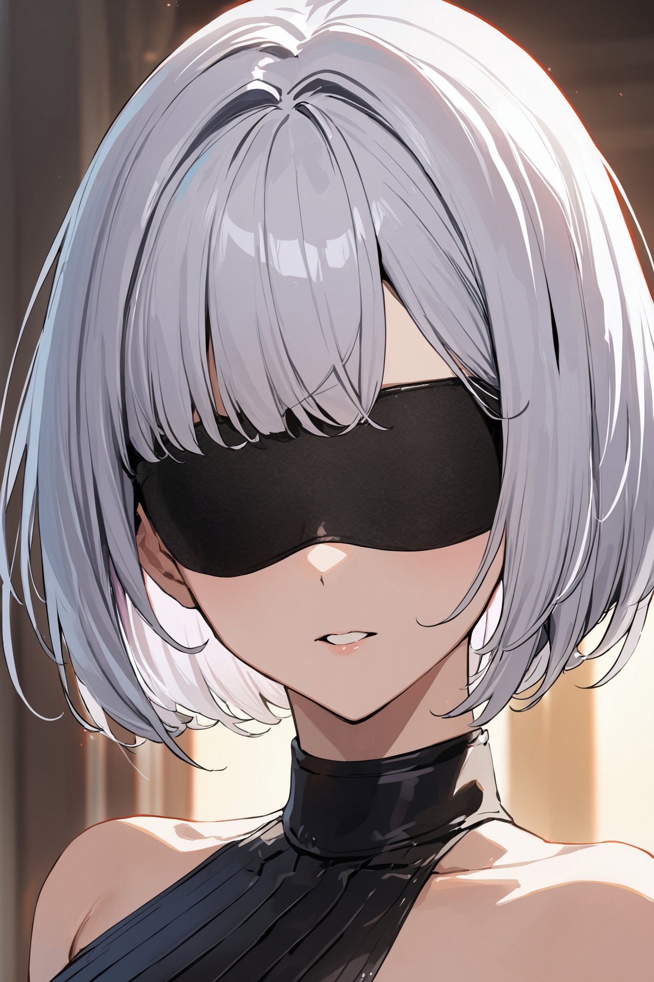 1girl,  yorha no. 2 type b,  white hair on Tensor.Art