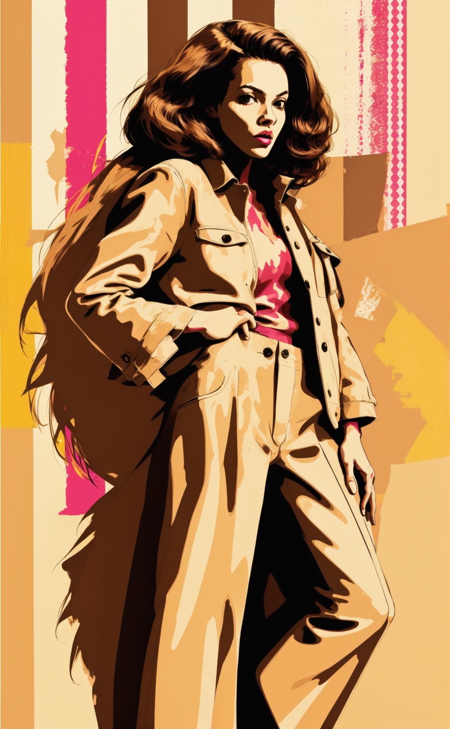 woman,  (full length)),  brown hair on Tensor.Art