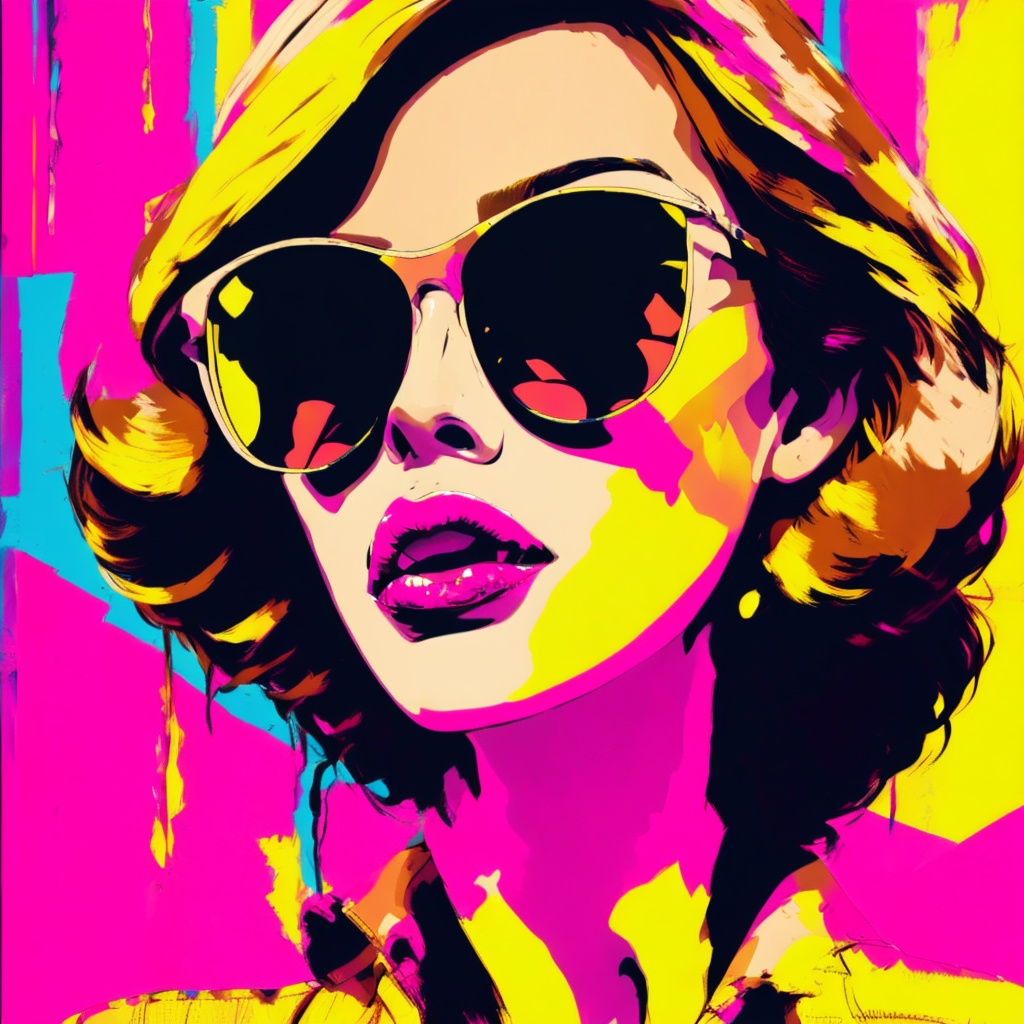 woman,  sly look,  in sunglasses on Tensor.Art