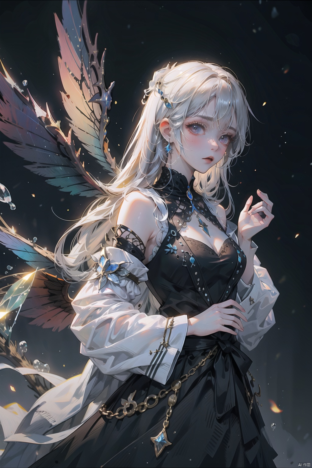 In the ethereal twilight of the image,  the captivating allure commands attention. Transcending the conventional,  icy ten...