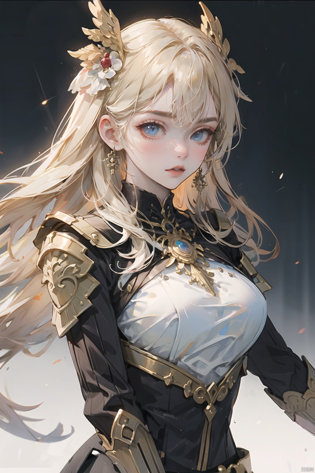 game potrait of Gorgeous goddess Athena with blonde hair, attractive, charming body, radiant, grace, battle suit ,domineering,dominant_female, big_breasts, 4k,High detailed, beauty, amazing, no head wear