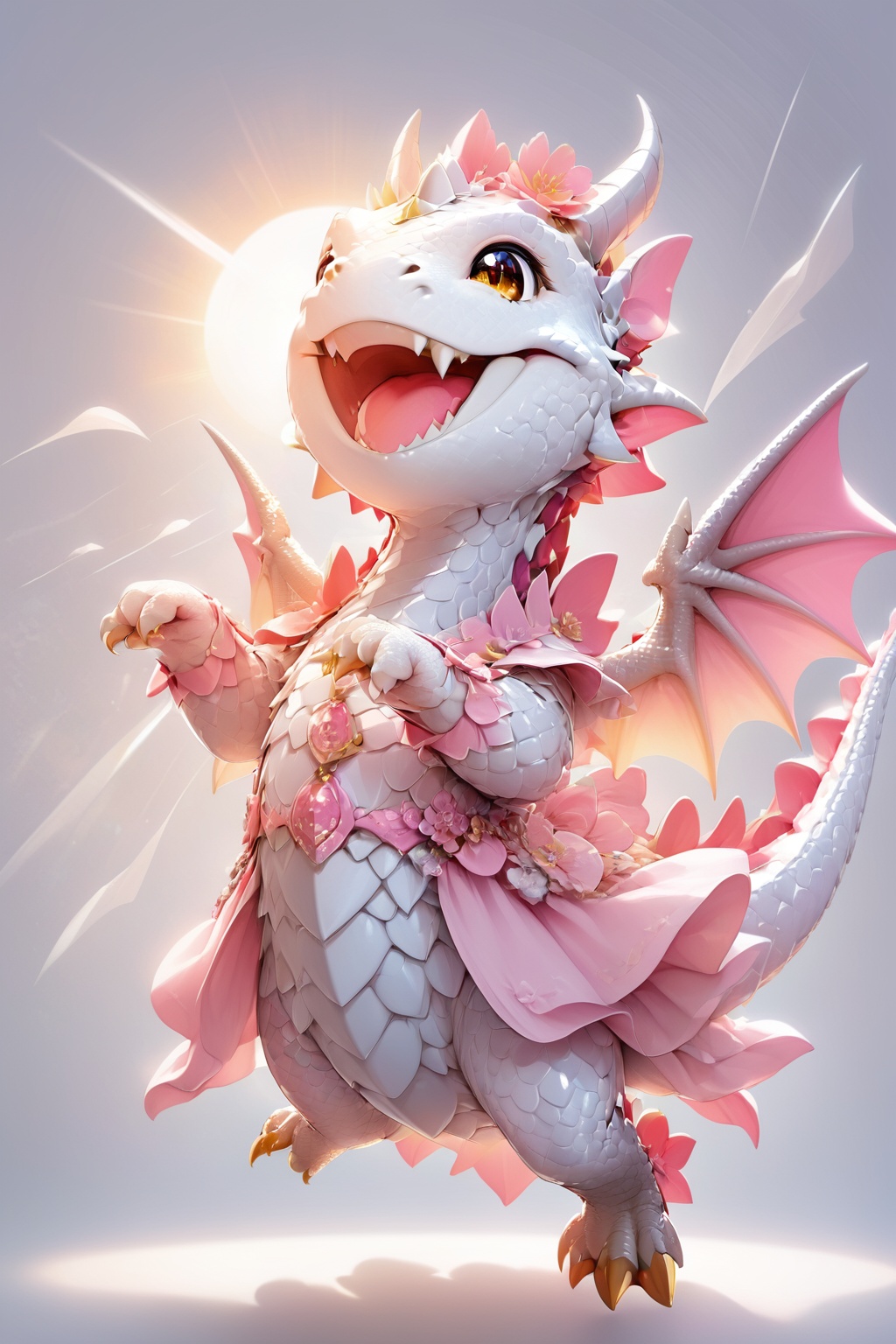 portrait of cute dragon,  (dynamic pose),  high quality on Tensor.Art