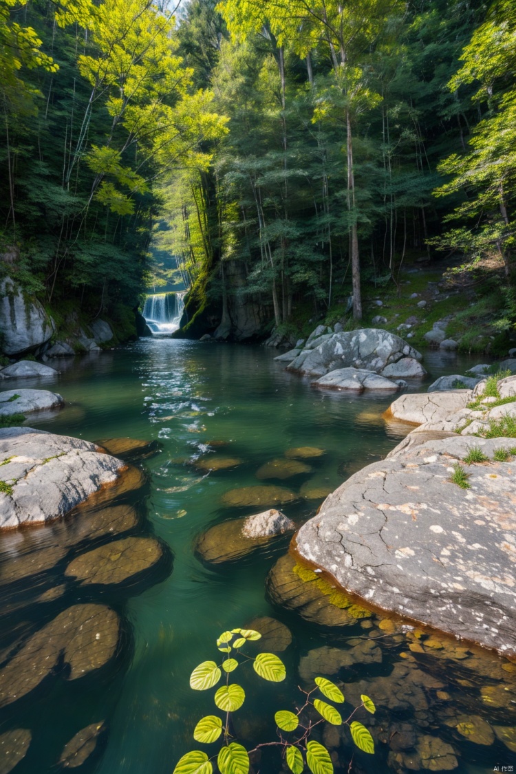 outdoors, water, pokemon \(creature\), no humans, rock, motion blur