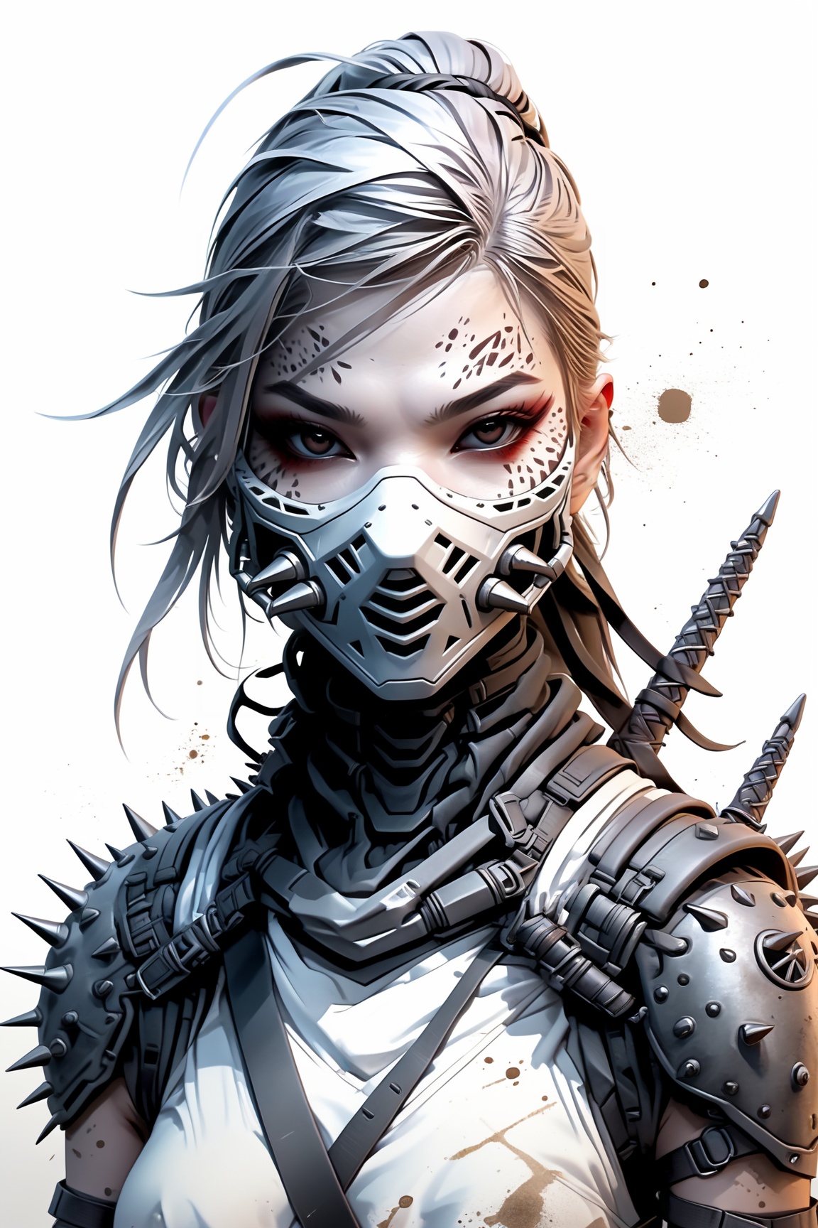 a girl,  ninja,  abstract on Tensor.Art