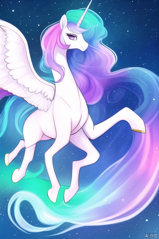 2d,illustration,Princesscelestia,elegant,beautiful,wings,unicorn