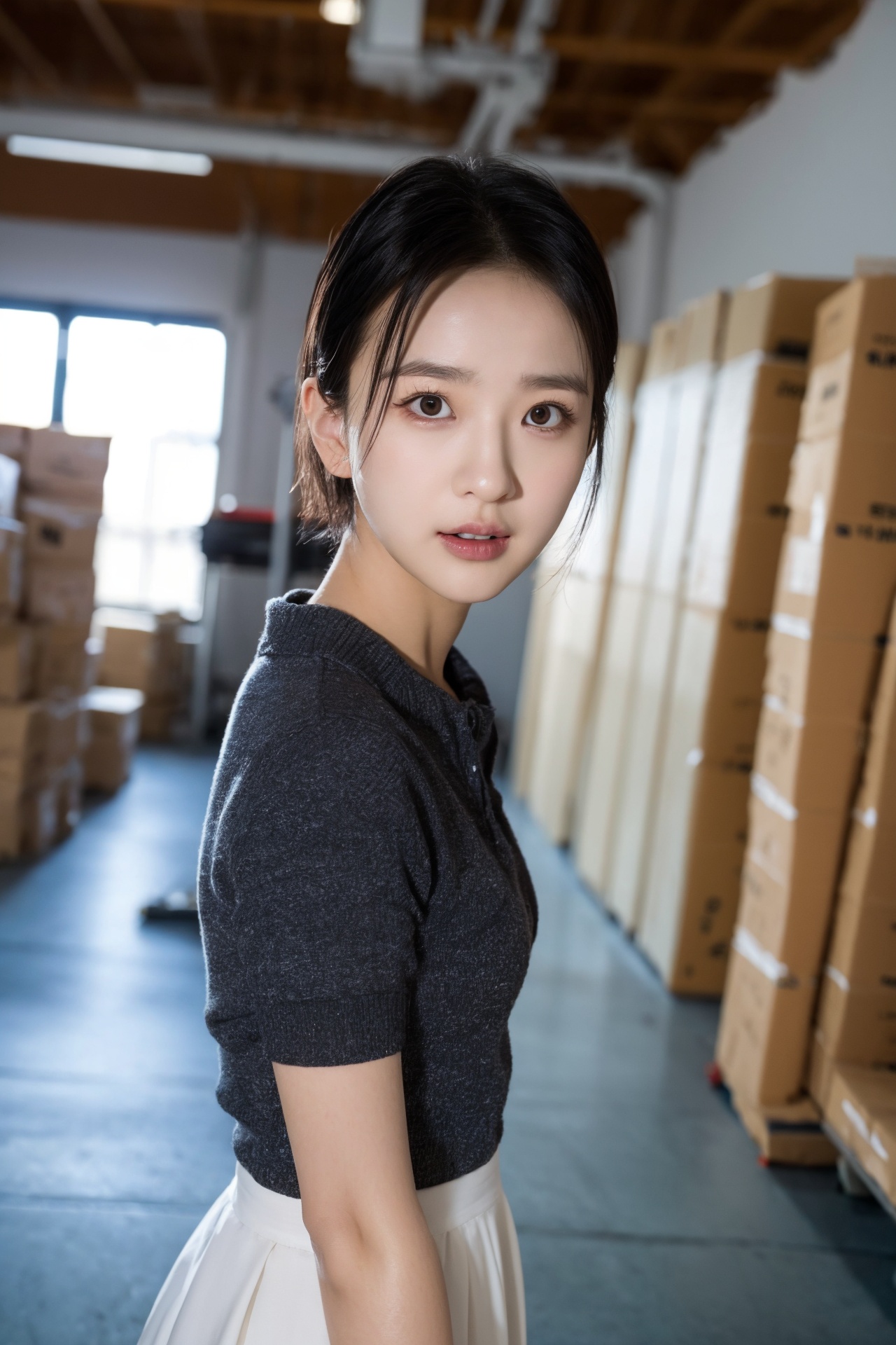 korean girl,  short hair,  big eye on Tensor.Art