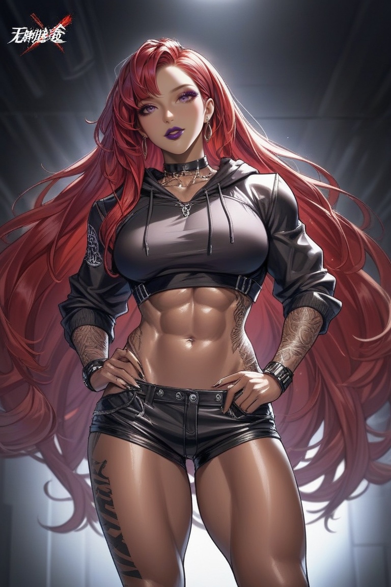 A confident and alluring 30-year-old woman with striking red hair,  a curvy figure,  and an intimidating on Tensor.Art