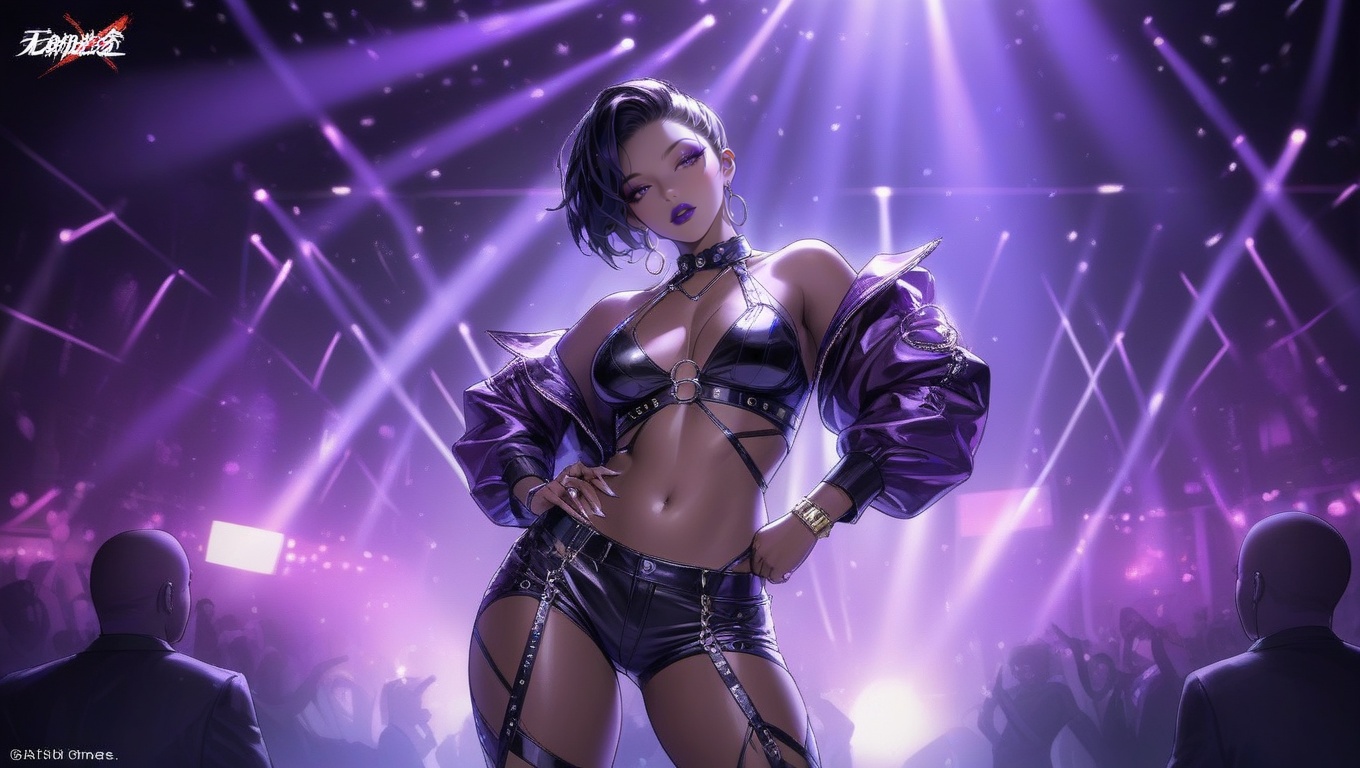 A confident and alluring 30-year-old woman with striking black hair,  a curvy figure,  and an intimidating on Tensor.Art