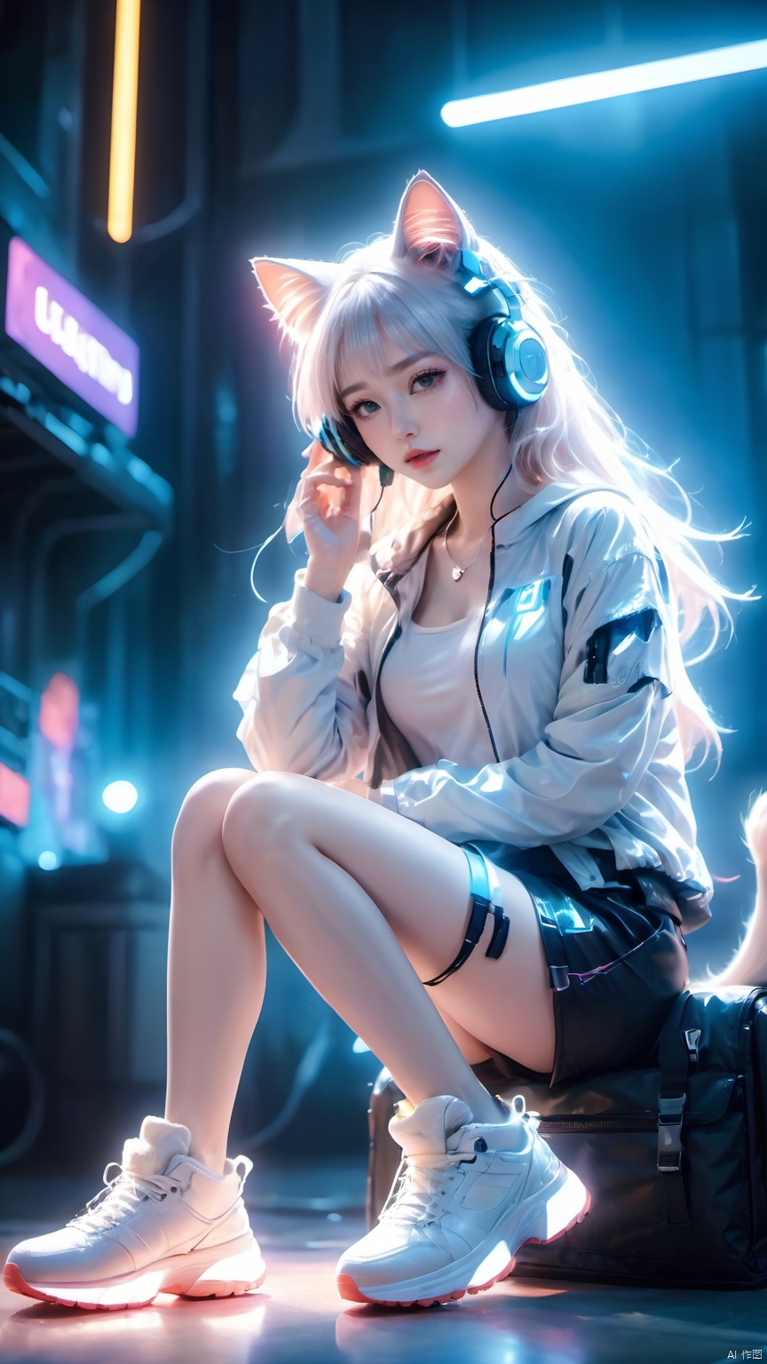 1girl,  animal ears,  Waist bag on Tensor.Art
