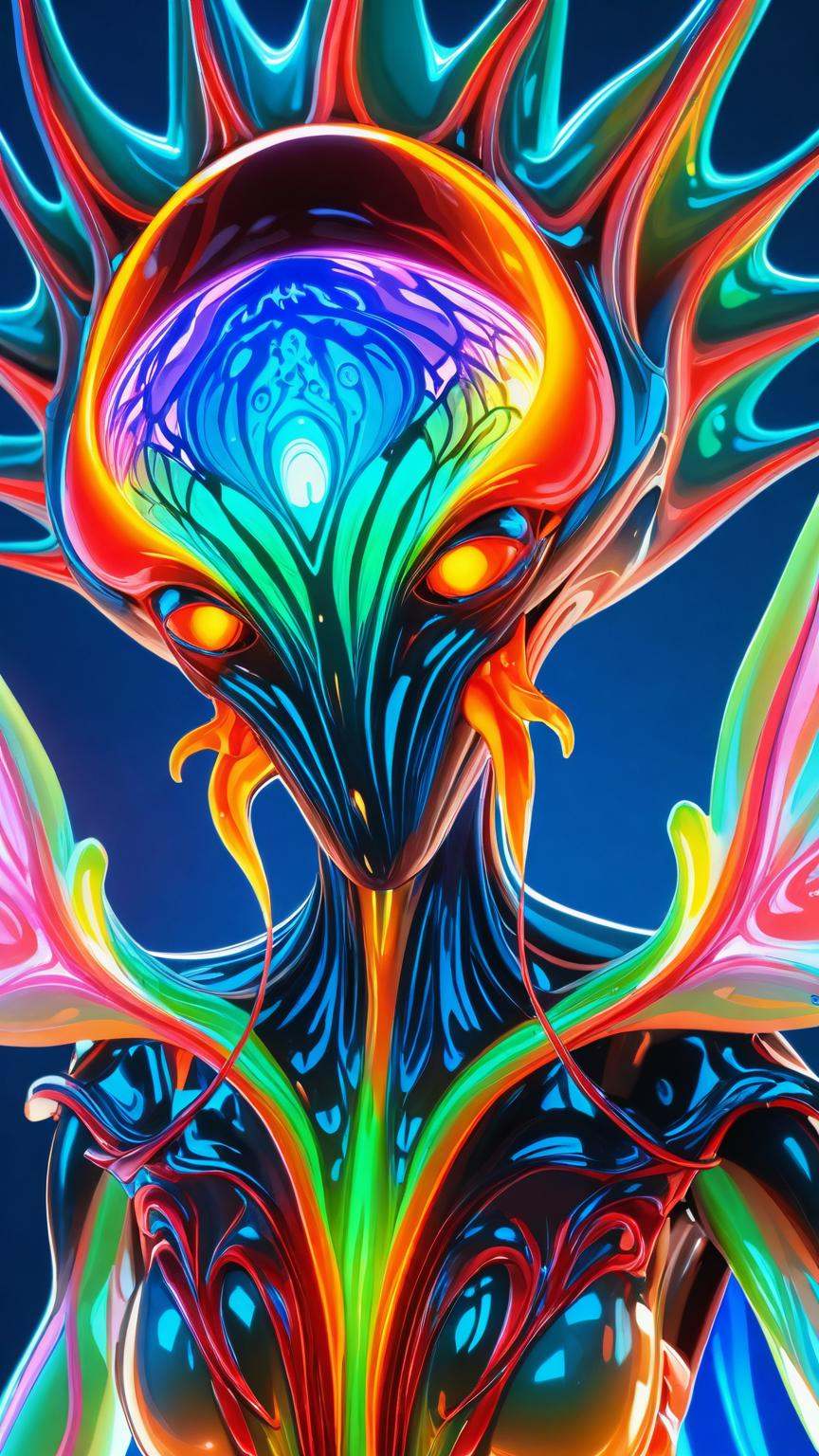 impossibly beautiful portrait of alien shapeshifter entity,  insane smile,  intricate complexity on Tensor.Art