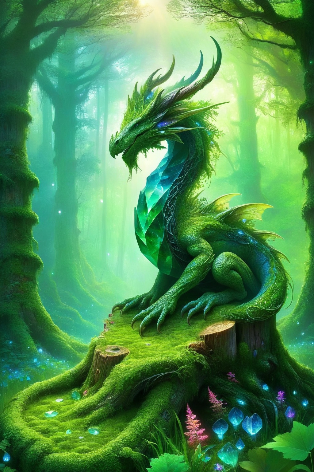 draco_fantasy,  a mystical forest dragon,  forest guardian on Tensor.Art
