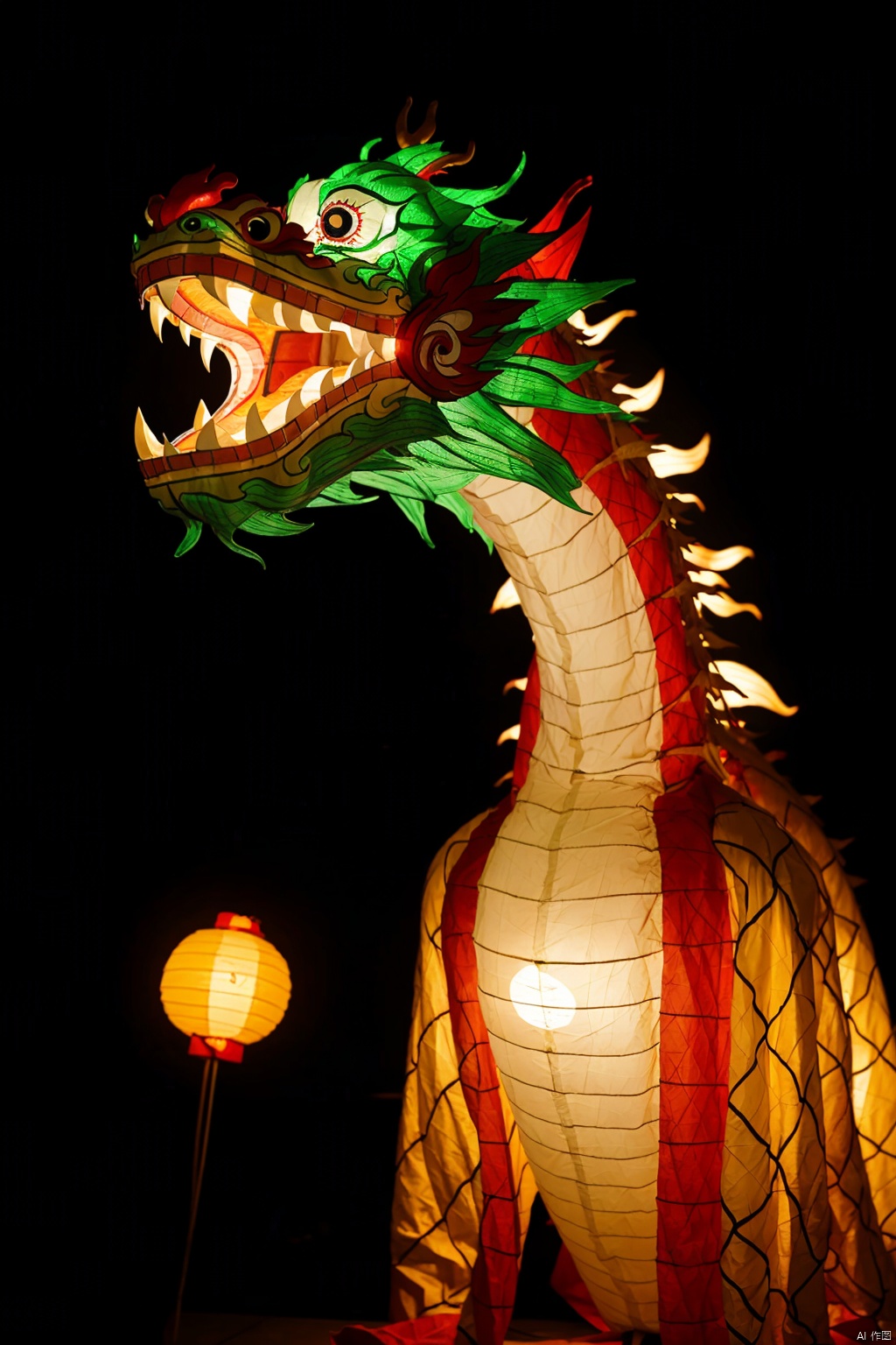  absurdres,absurdres,realistic,(full_shot:1.8), solo, , dragon lantern dance