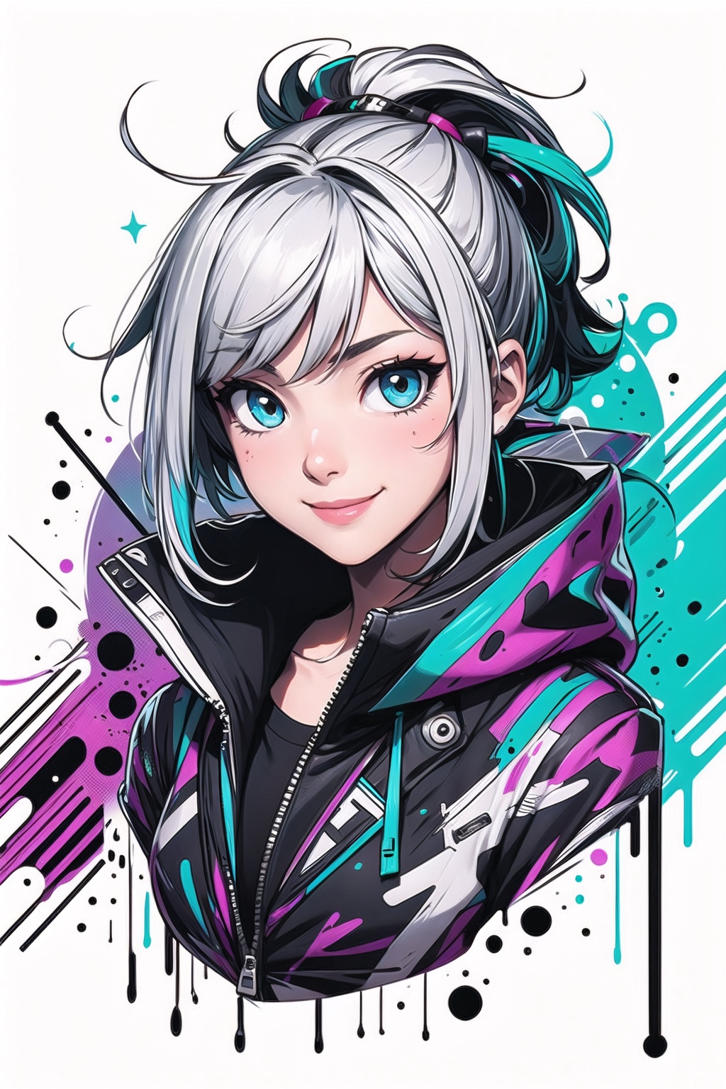 girl,  smile,  design by Oni Toki on Tensor.Art