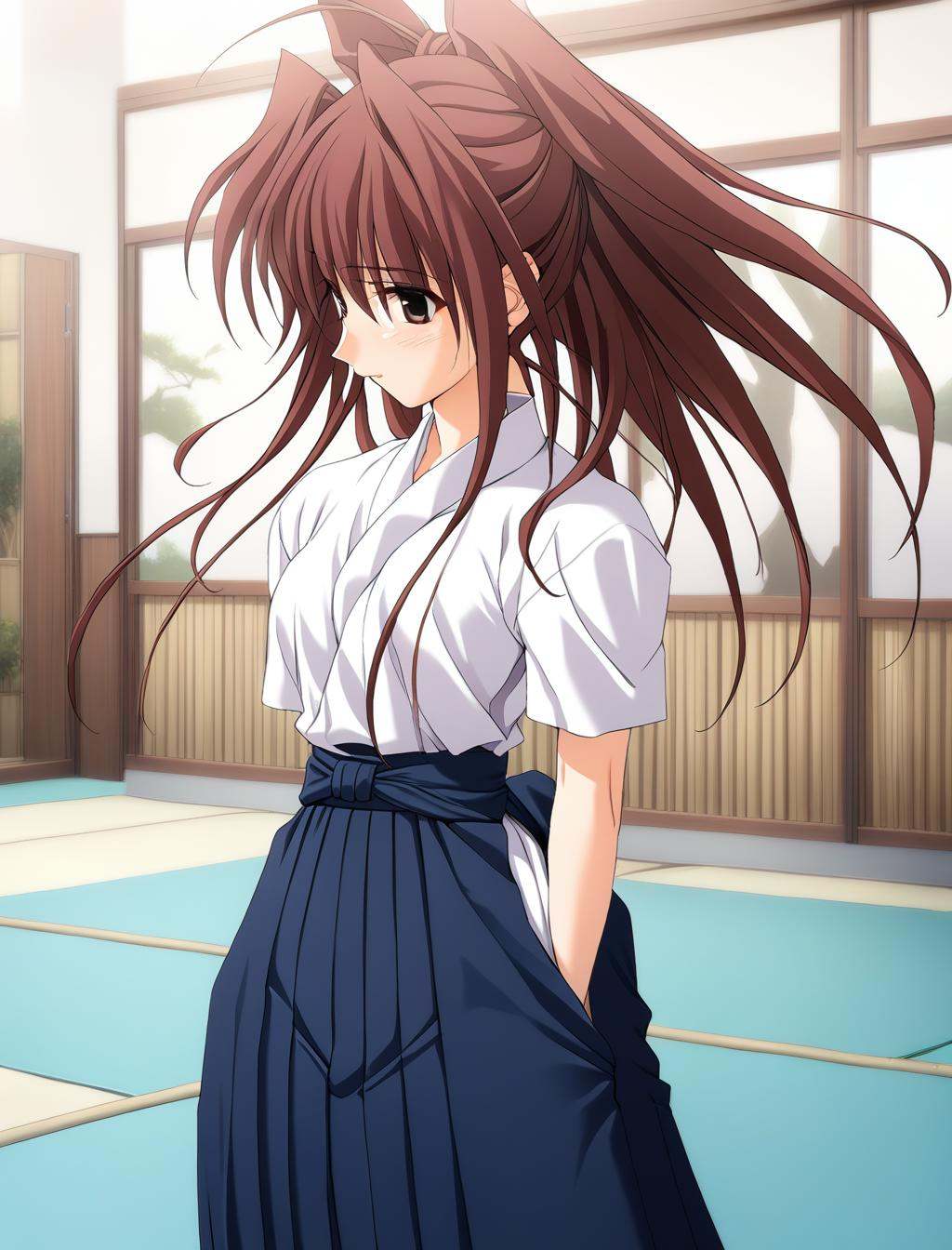 1girl,  Fujiwara Miyabi,  white japanese clothes on Tensor.Art